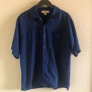 Navy Tommy Bahama Silk Shirt